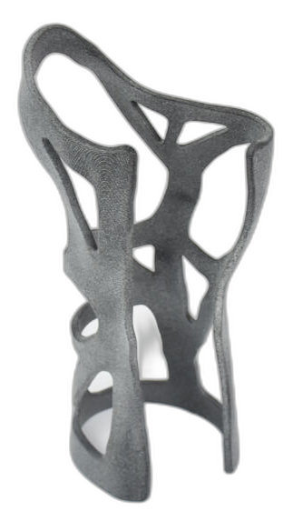 MJF 3D printed Nylon PA11 topology-optimized brace showing ductile, impact-resistant material properties