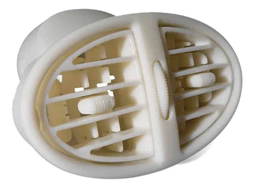 Accura 25 SLA printed vent component showing ABS-like surface finish